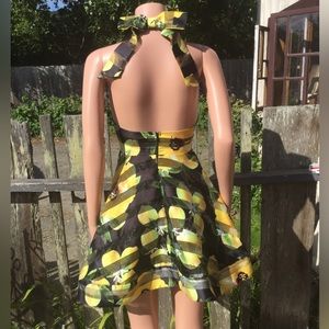 Unique 2bella Boutique Floral Lemon Dress S